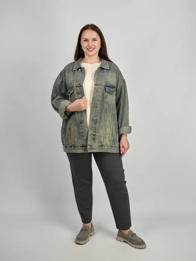 Куртка джинсовая 25163 Размер 54-60 фото 2