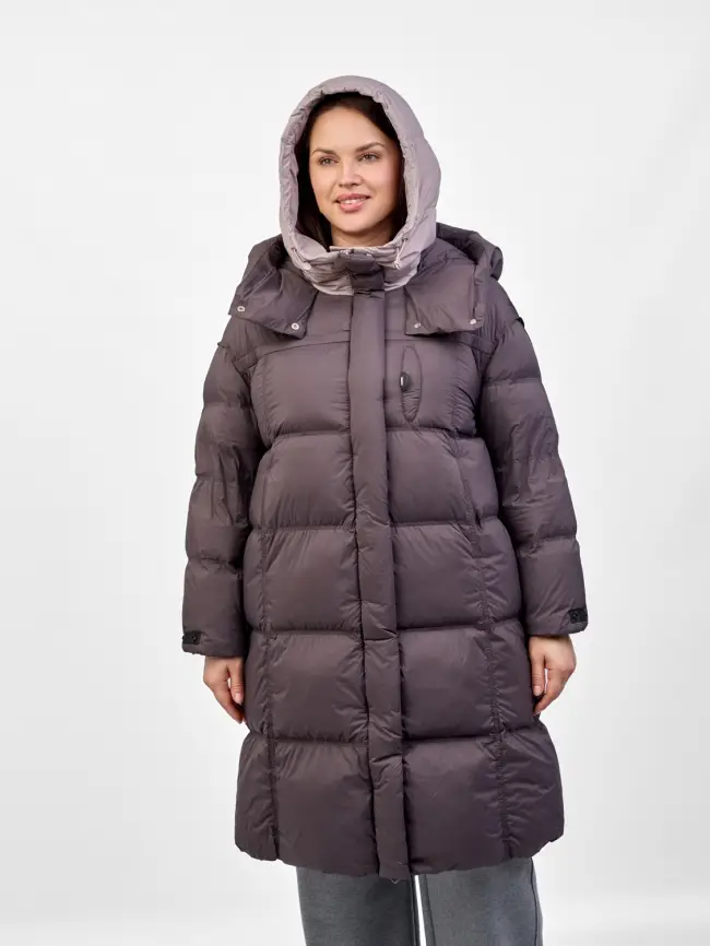 Пуховое пальто 8892 Размер 48-52 фото 18