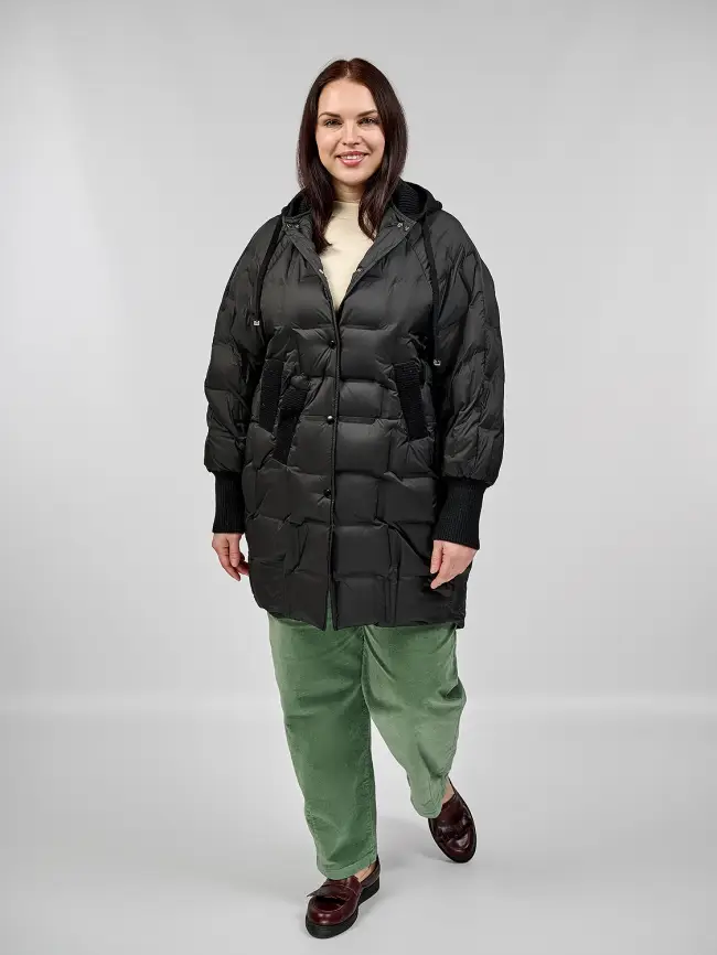 Пуховое пальто 6562 Размер 48-56 фото 23