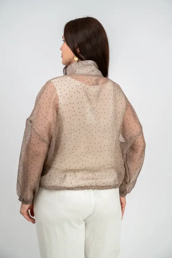 Ветровка-пыльник в горох 6703 Размер 50-58 фото 20