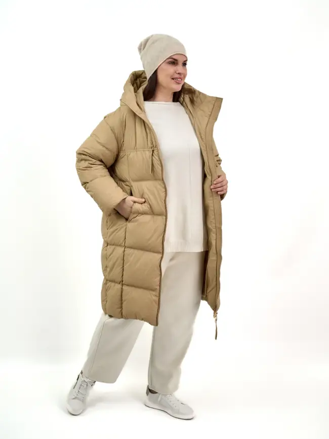 Пуховое пальто 870 Размер 48-54 фото 27