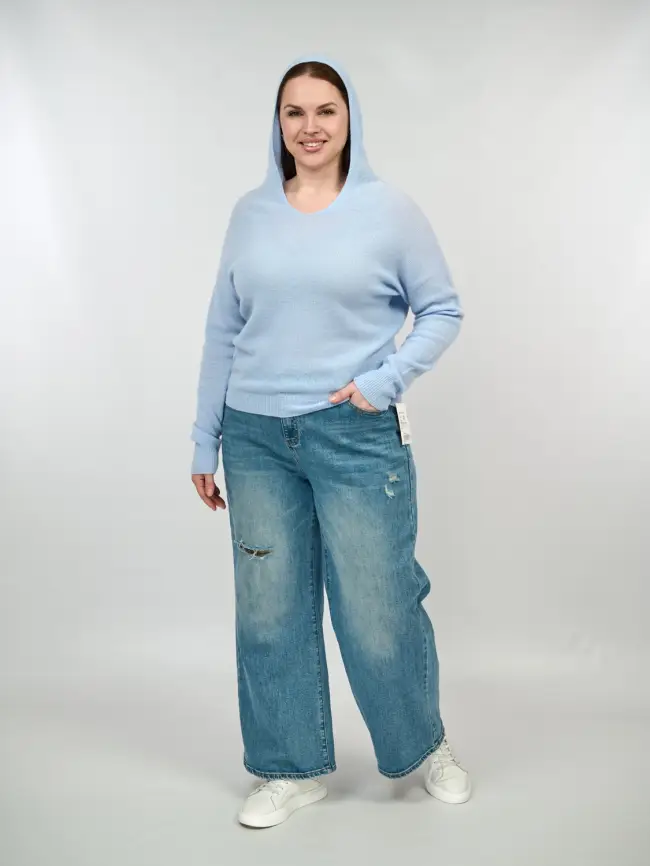 Шерстяной джемпер с капюшоном 25676 Размер 46-54 фото 5