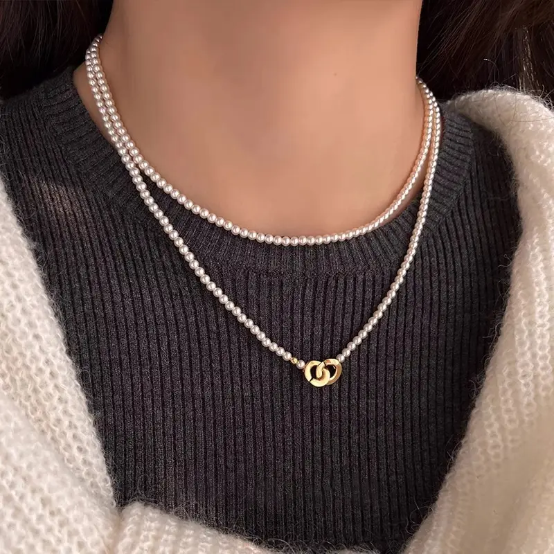 Ожерелье из мелких жемчужин Б0065 фото 3