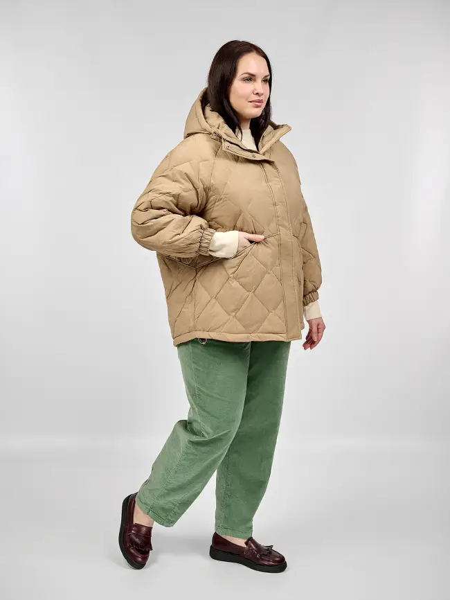 Стеганая куртка с капюшоном 8815 фото 56