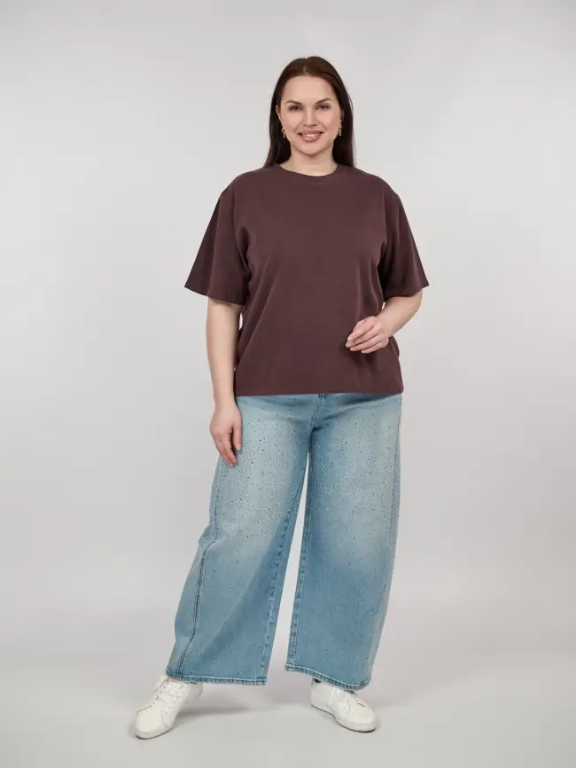 Джинсы в стразах 6788 Размеры 52-58 фото 9