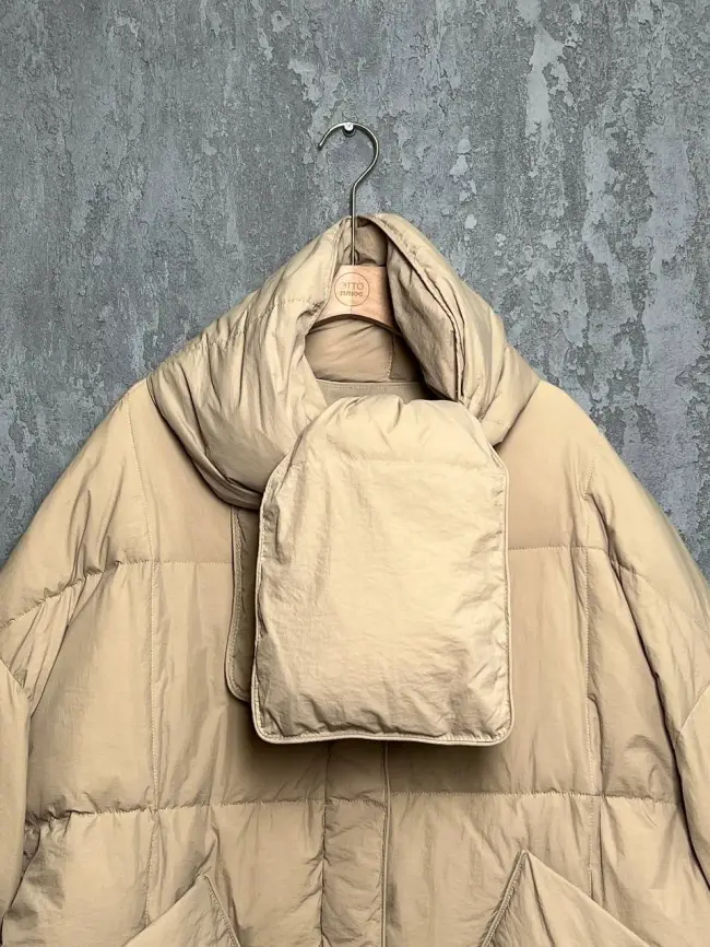 Пуховик женский с шарфом 8358 Размер 50-58 фото 99