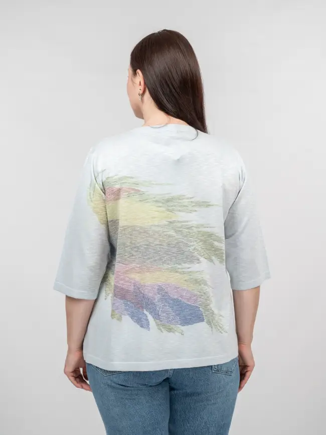 Джемпер облегченный с принтом 1006 Размер 50-58 фото 55