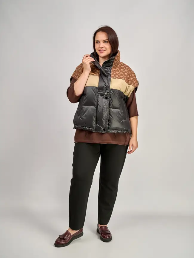 Жилет на двух молниях 1219 Размер 48-58 фото 6