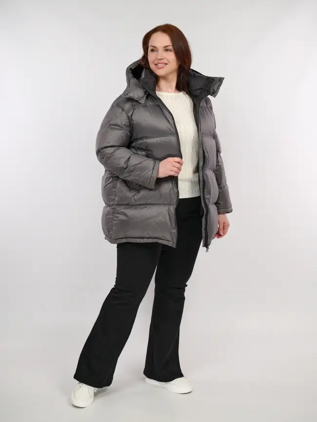 Пуховик зимний 9903 удлиненный Размер 50-60 фото 81
