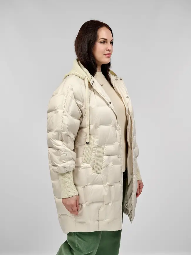 Пуховое пальто 6562 Размер 48-56 фото 8