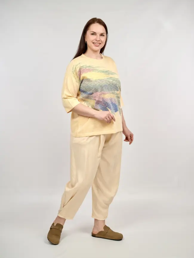 Джемпер облегченный с принтом 1006 Размер 50-58 фото 45