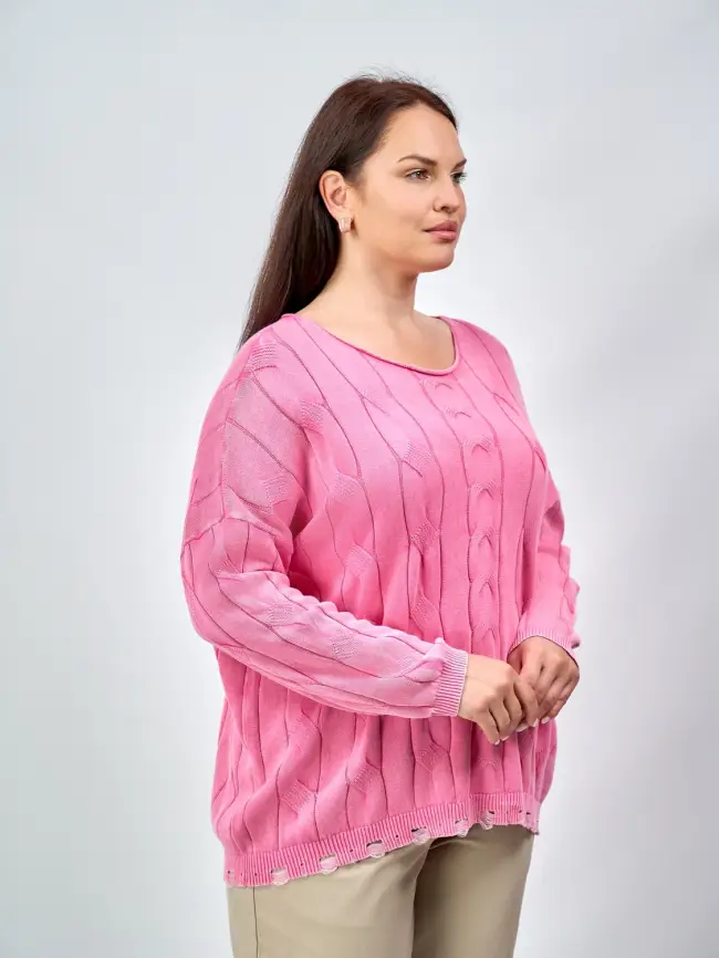 Джемпер Италия косы с круглым горлом 3388 фото 10