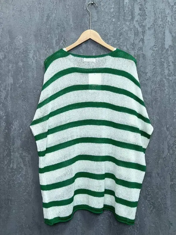 Джемпер облегченный в полоску ЭттоПлюс 25107 Размер 54-58 фото 27