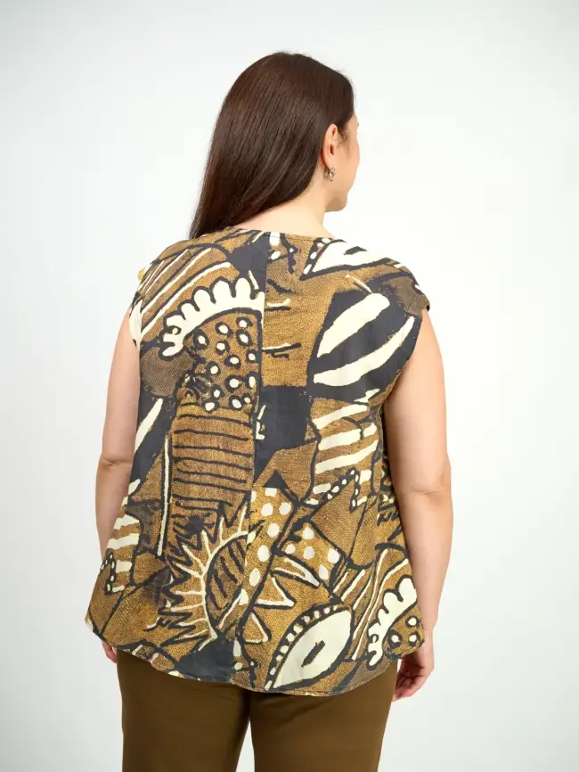 Блуза с принтом 26092 размер 50- 58 фото 6