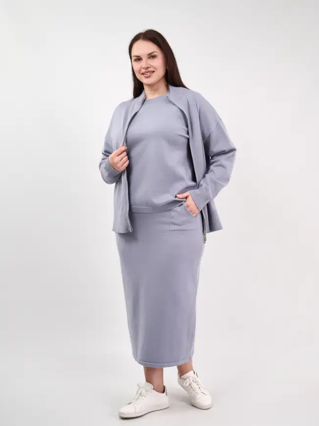 Кофта на молнии 25411 ЭттоПлюс Размер 50-58 фото 75