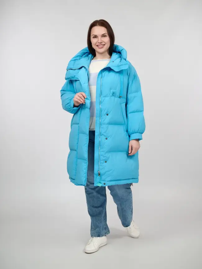 Пуховое пальто 1467 Размер 50-56 фото 1