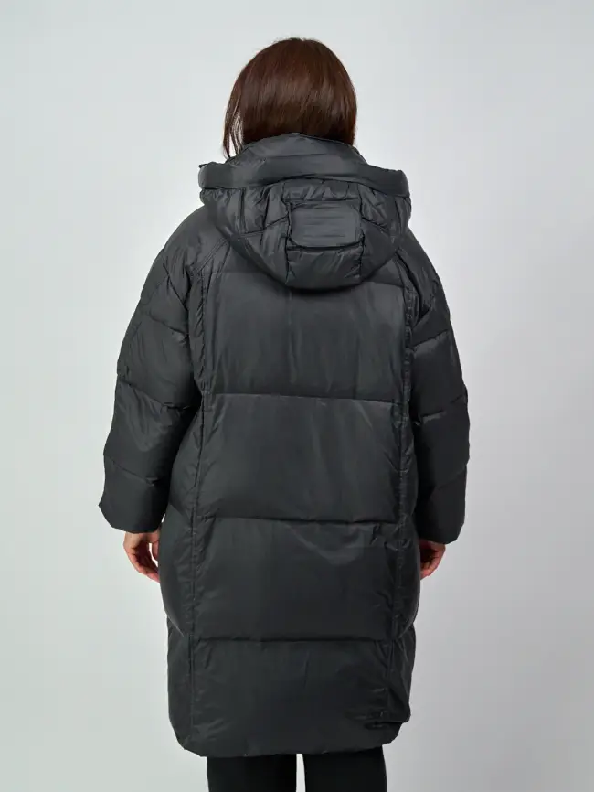 Пуховое пальто с кожаной вставкой 03741 фото 14