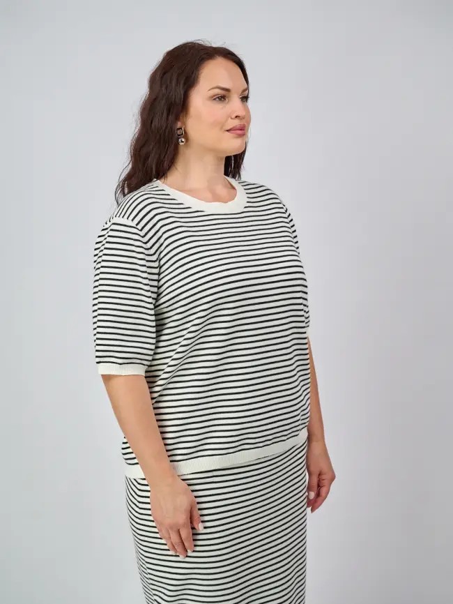 Джемпер в полоску ЭттоПлюс 25412 фото 6