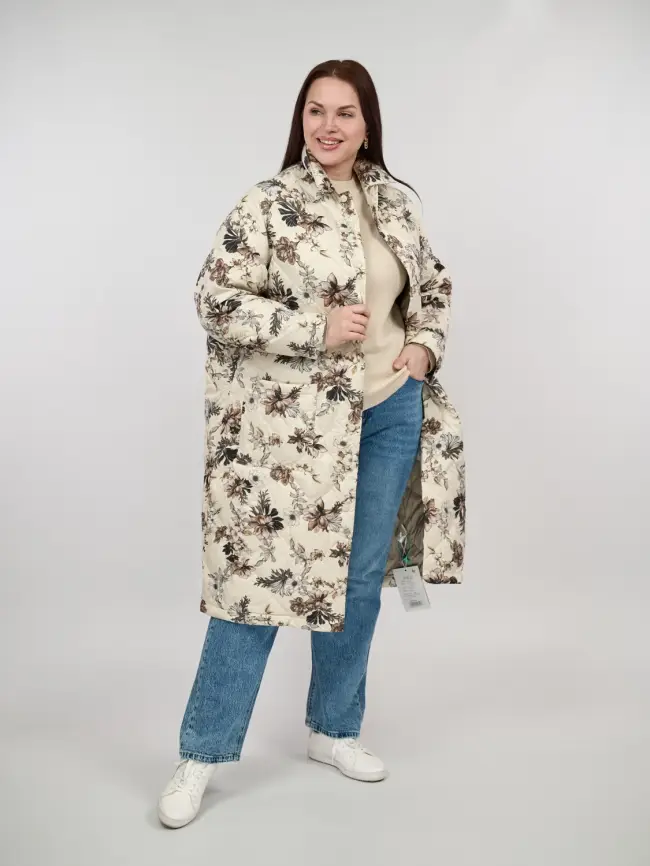 Пуховое пальто 51010 Размер 48-56 фото 3