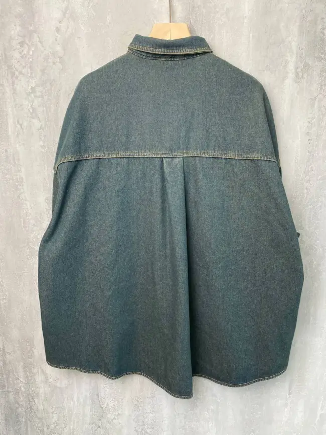 Джинсовая утеплённая рубашка фото 5