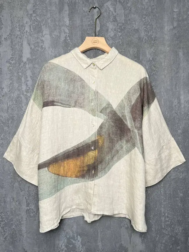 Льняная рубашка 8341 фото 2