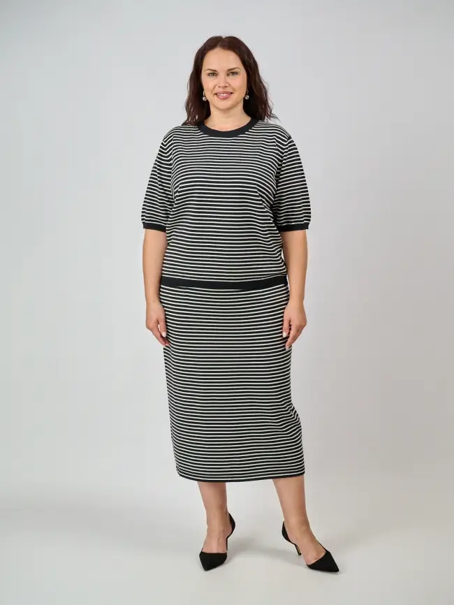 Джемпер в полоску ЭттоПлюс 25412 фото 14