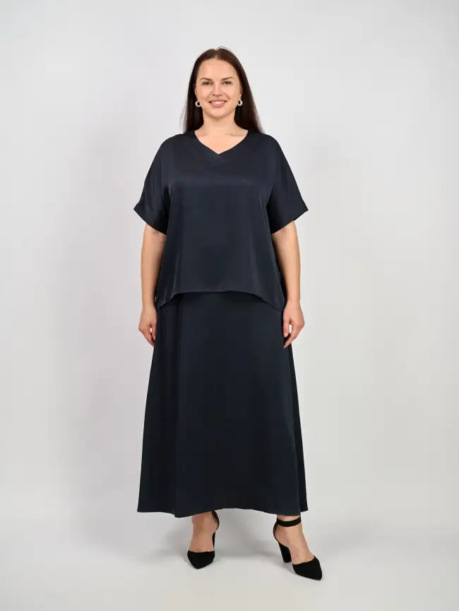 Блуза с v-вырезом ЭттоПлюс 1003 Размеры 50-58 фото 72