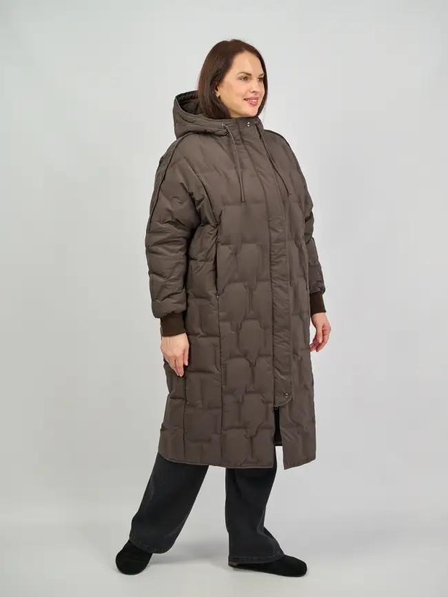 Пуховое пальто 6327 Размеры 50-60 фото 43