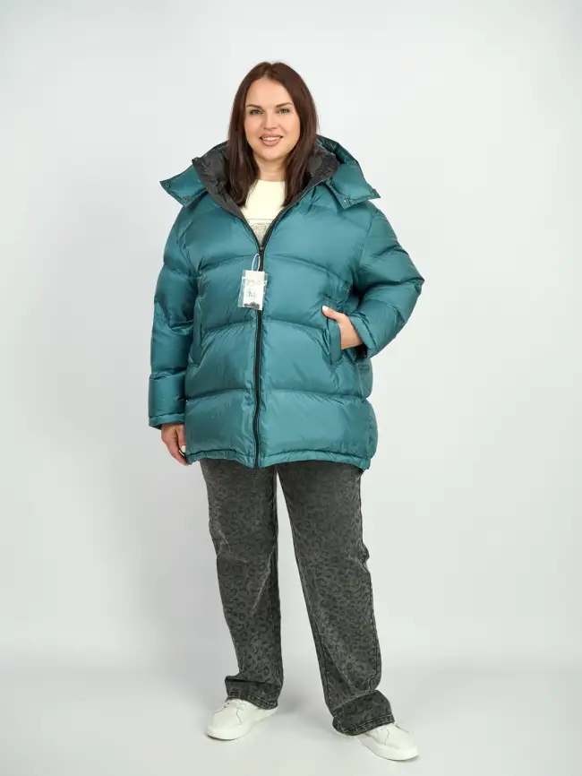 Пуховик зимний 9903 удлиненный Размер 50-60 фото 17