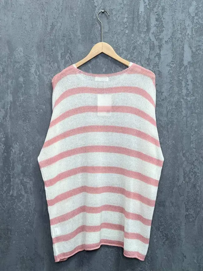 Джемпер облегченный в полоску ЭттоПлюс 25107 Размер 54-58 фото 38