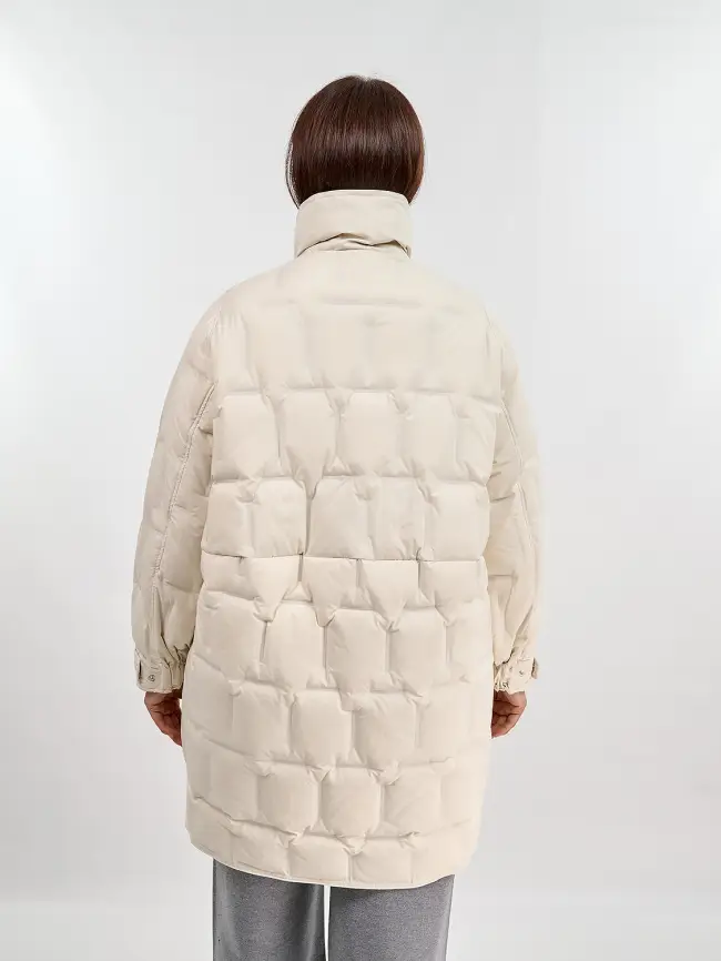 Пуховое пальто 6325 Размер 46-56 фото 6