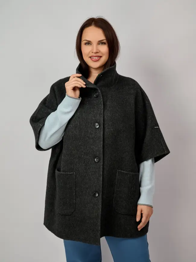 Пальто шерсть 0718-1 Размер 50-60 фото 3