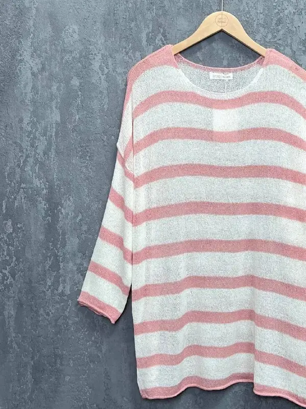 Джемпер облегченный в полоску ЭттоПлюс 25107 Размер 54-58 фото 37