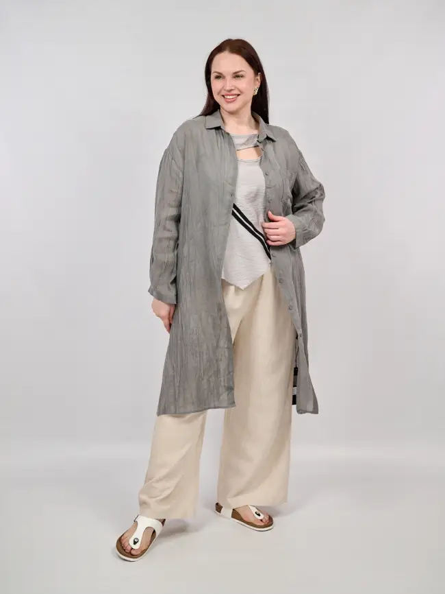 Рубашка-кардиган 2508 Размер 50-58 фото 17