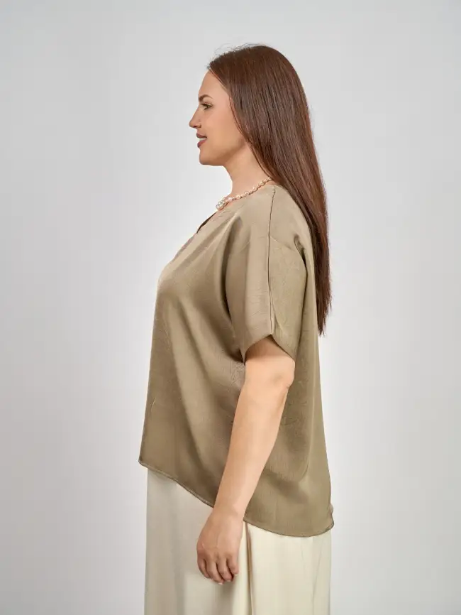 Блуза с v-вырезом ЭттоПлюс 1003 Размеры 50-58 фото 18