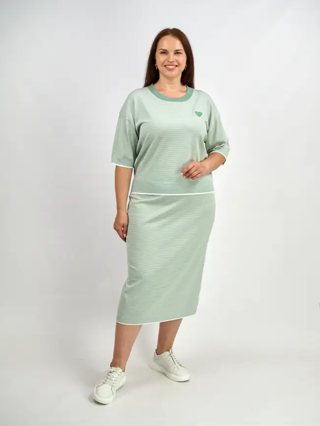 Юбка в полоску 52-58р. ЭттоПлюс 25416 фото 3