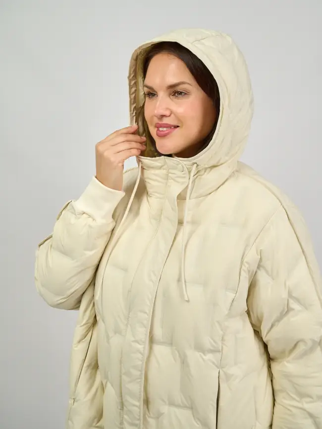 Пуховое пальто 6327 Размеры 50-60 фото 4