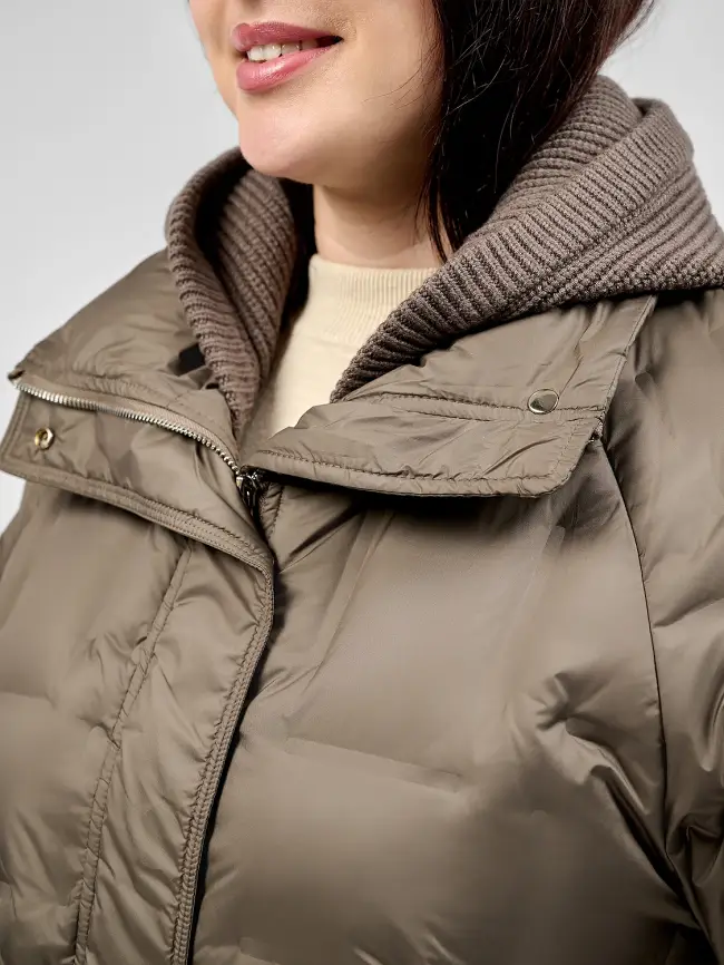 Пальто с вязаным капюшоном №2 8893 фото 10