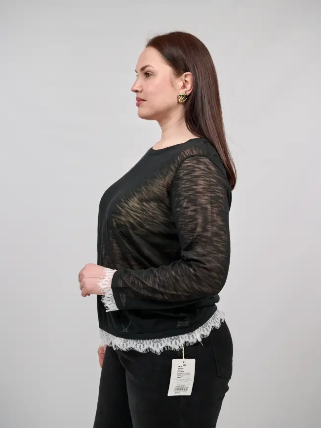 Джемпер с кружевом 22919 размер 50- 58 фото 3