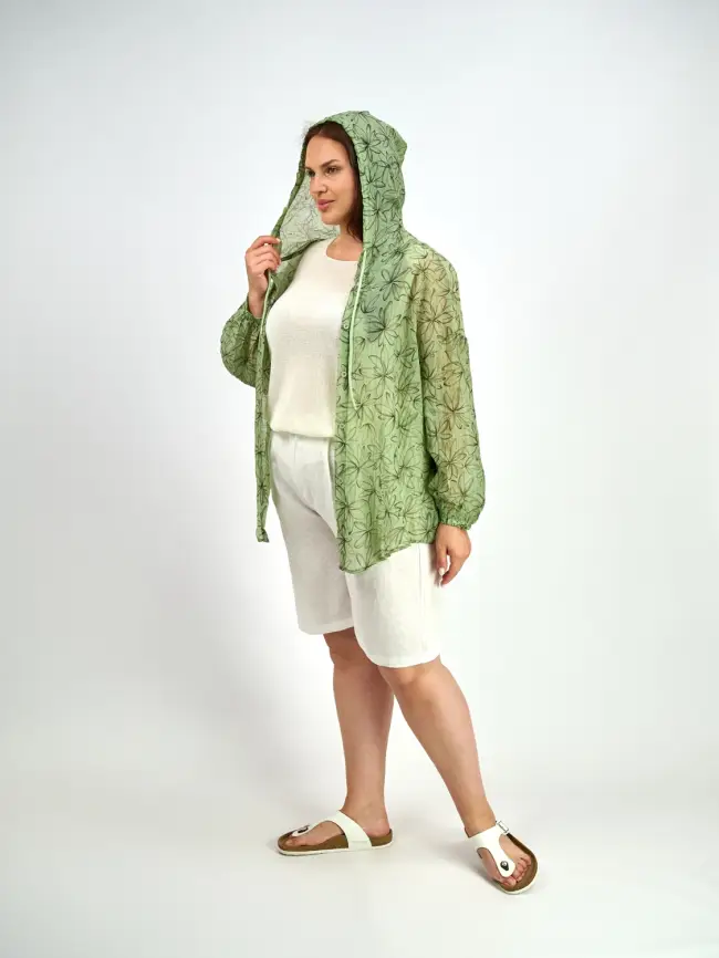 Ветровка-пыльник в цветок 9176 фото 2