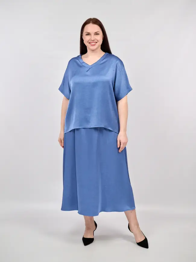 Блуза с v-вырезом ЭттоПлюс 1003 Размеры 50-58 фото 61