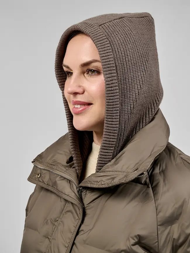 Пальто с вязаным капюшоном №2 8893 фото 15