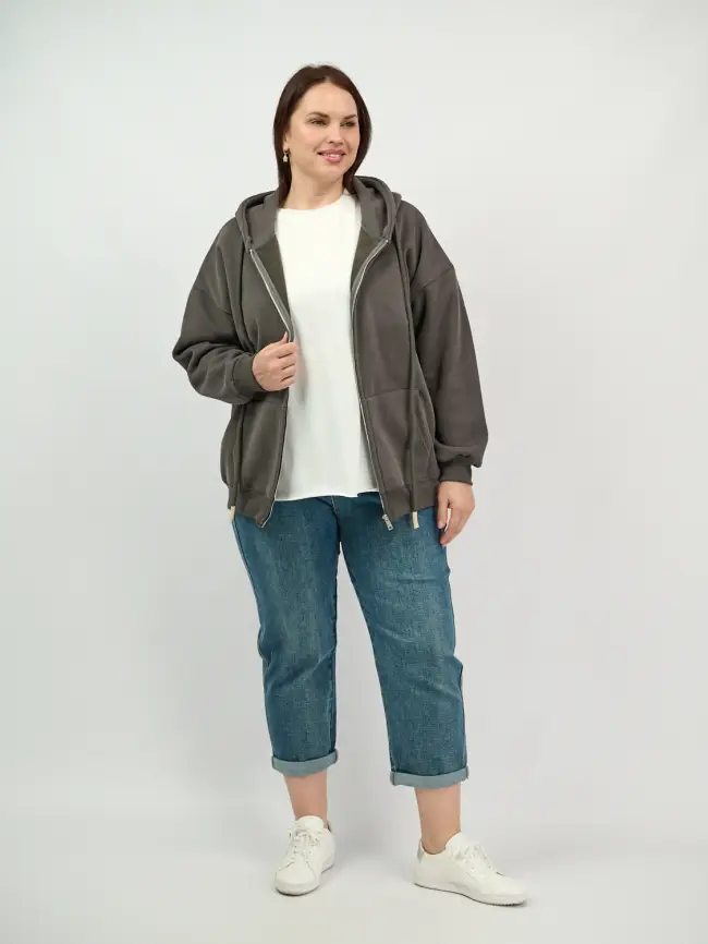 Худи зип утепленное оверсайз размер 50-58 506 фото 139