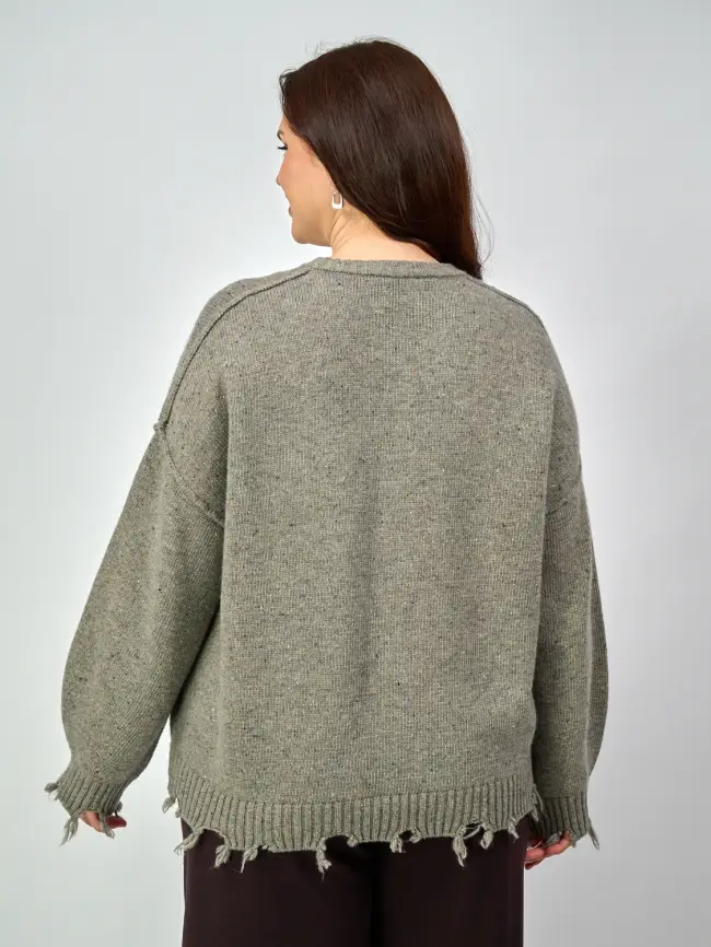 Джемпер рваный оверсайз 58196 Размер 48-58 фото 9