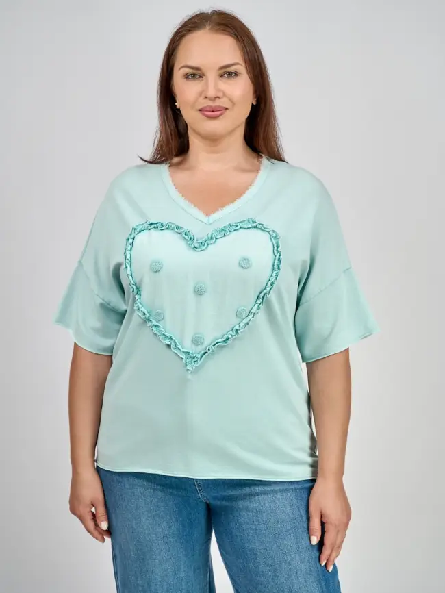 Футболка Сердце 6001 Италия Размер 50-58 фото 1