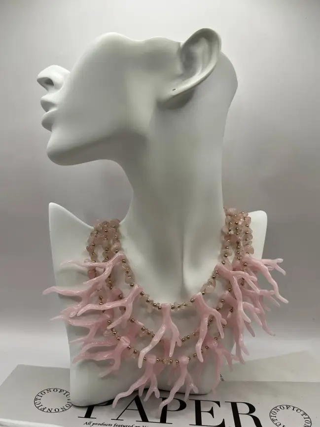 Многослойное колье коралл Италия LF-89 фото 2