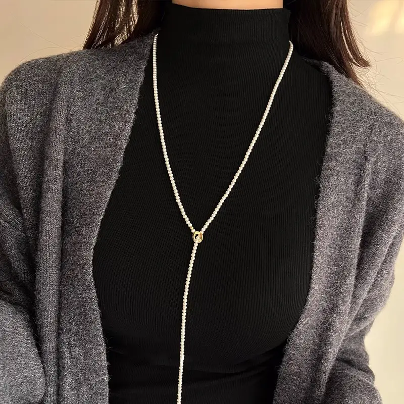 Ожерелье из мелких жемчужин Б0065 фото 5