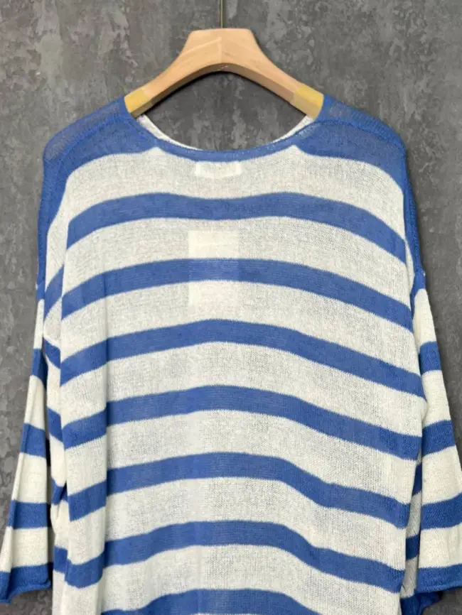 Джемпер облегченный в полоску ЭттоПлюс 25107 Размер 54-58 фото 13