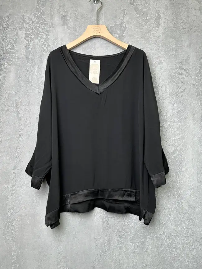 Блуза с атласной оторочкой 21759 фото 2