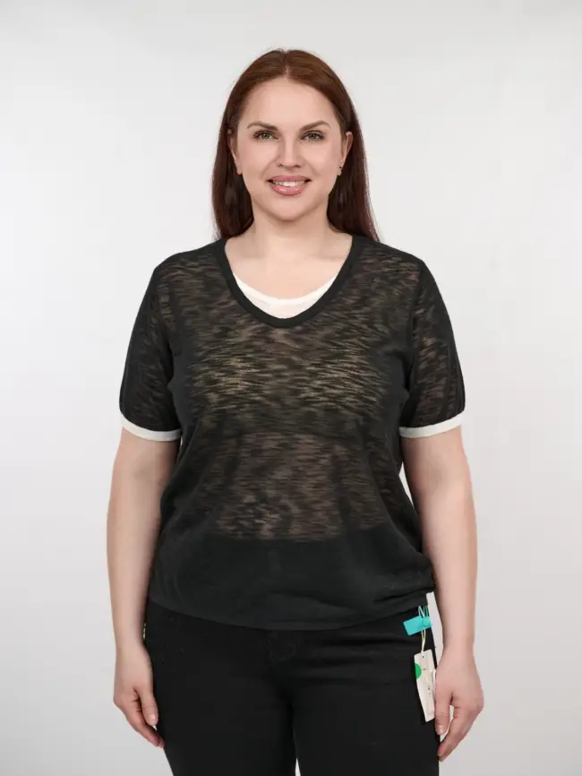 Джемпер короткий рукав 23066 размер 50- 58 фото 1